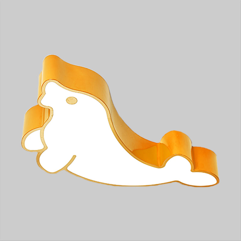 Seal Acrylic Ceiling Fixture Kids Style Red/Blue/Green LED Flush Mount Lighting for Drawing Room