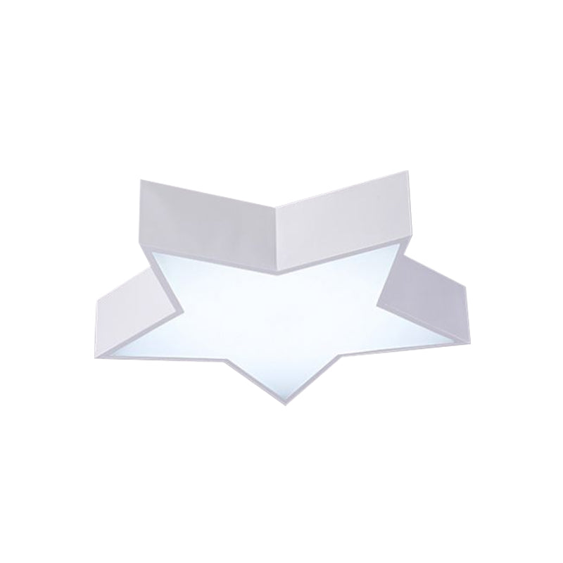 Five-Pointed Star LED Flush Mount Lamp Kids White/Red/Blue Close to Ceiling Lighting Fixture