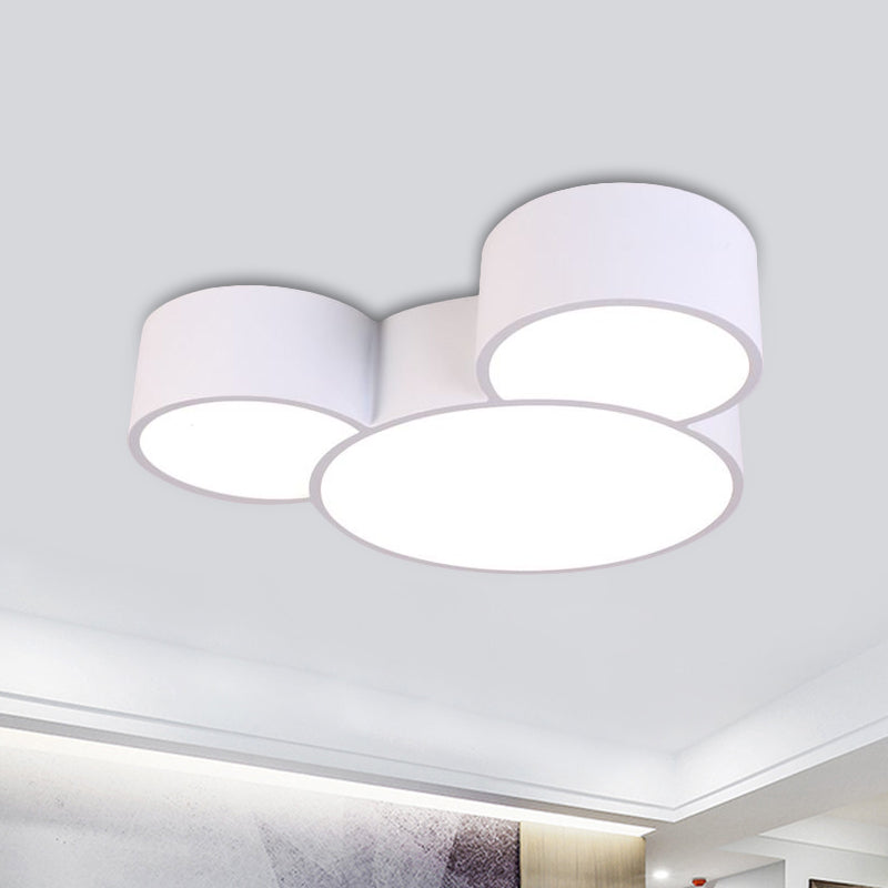 Acrylic Cartoon Mouse Head Flush Mount Lamp Kids Red/Yellow/Blue LED Close to Ceiling Lighting Fixture