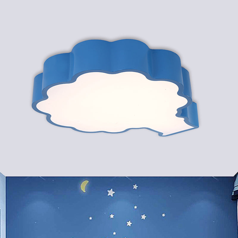 Blue/Red/Green Apple Tree Ceiling Lamp Cartoon Style LED Acrylic Flush Mount for Sleeping Room