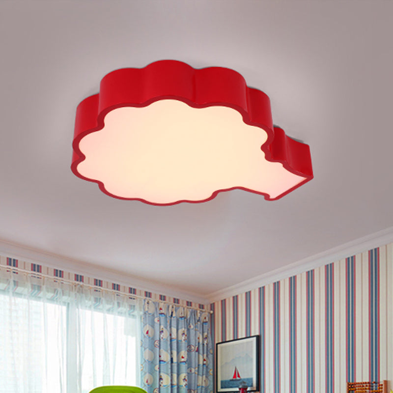Blue/Red/Green Apple Tree Ceiling Lamp Cartoon Style LED Acrylic Flush Mount for Sleeping Room