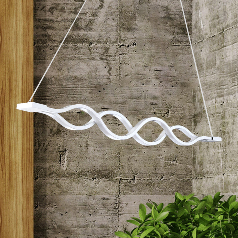 White Waves Island Light Aymat Minimal 2/4-Light acrylique LED Suspension Lighting in chaud / blanc lumière