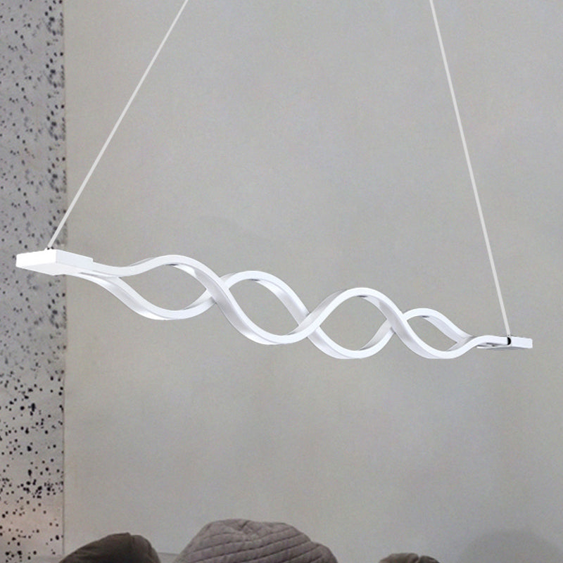 White Waves Island Light Aymat Minimal 2/4-Light acrylique LED Suspension Lighting in chaud / blanc lumière