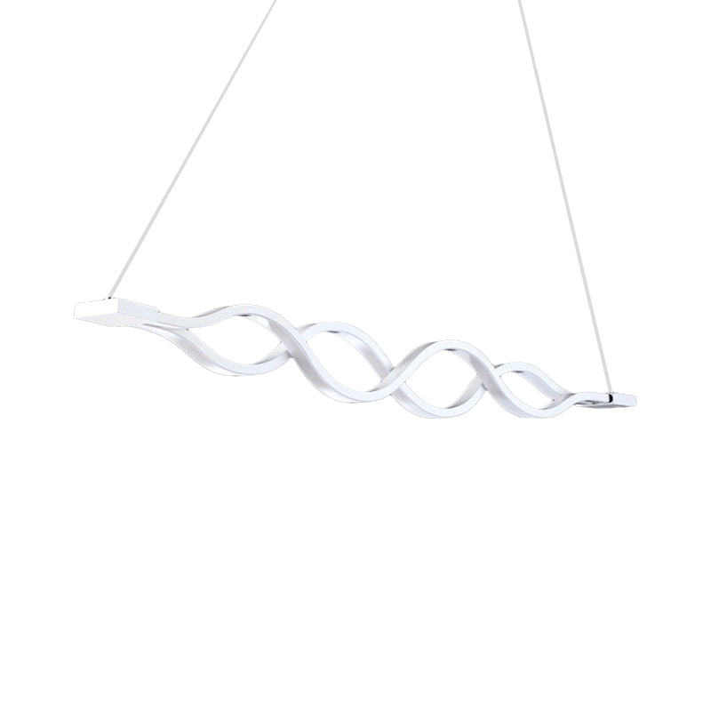 White Waves Island Light Aymat Minimal 2/4-Light acrylique LED Suspension Lighting in chaud / blanc lumière