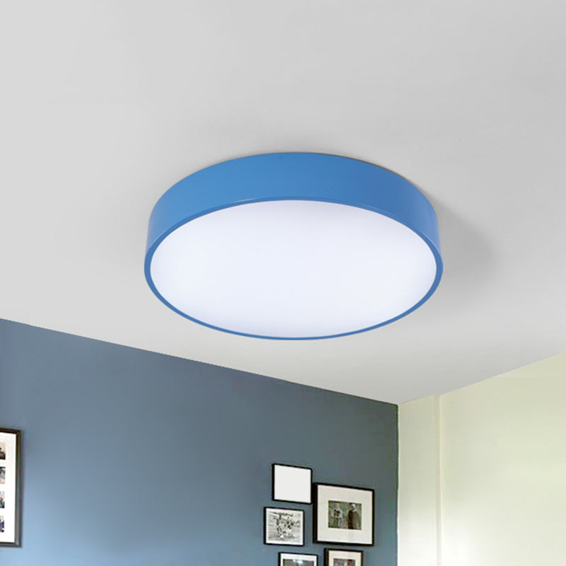 Circular Acrylic Ceiling Mounted Fixture Children Style Red/Yellow/Blue LED Flushmount Lighting