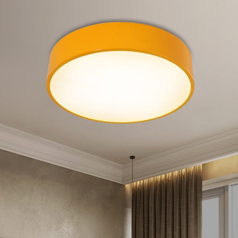 Circular Acrylic Ceiling Mounted Fixture Children Style Red/Yellow/Blue LED Flushmount Lighting