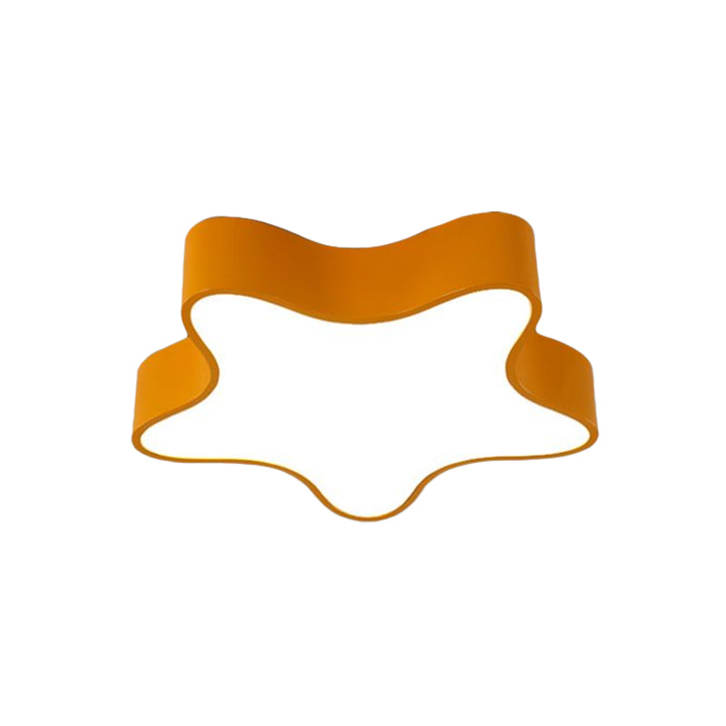 Acrylic Starfish Light Fixture Children Red/Yellow/Blue LED Flush Mount Recessed Lighting for Bedchamber