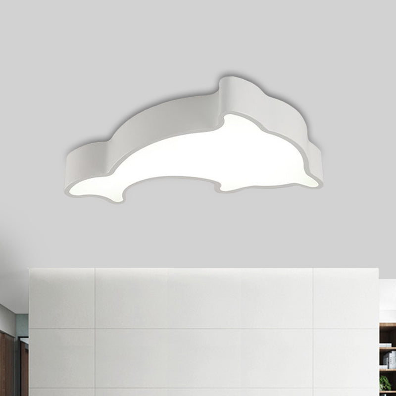 Weiß/Rot/Gelb Delphin Beleuchtung Kinder LED Acryl Flush Mount Deckenleuchte Licht für Schlafzimmer