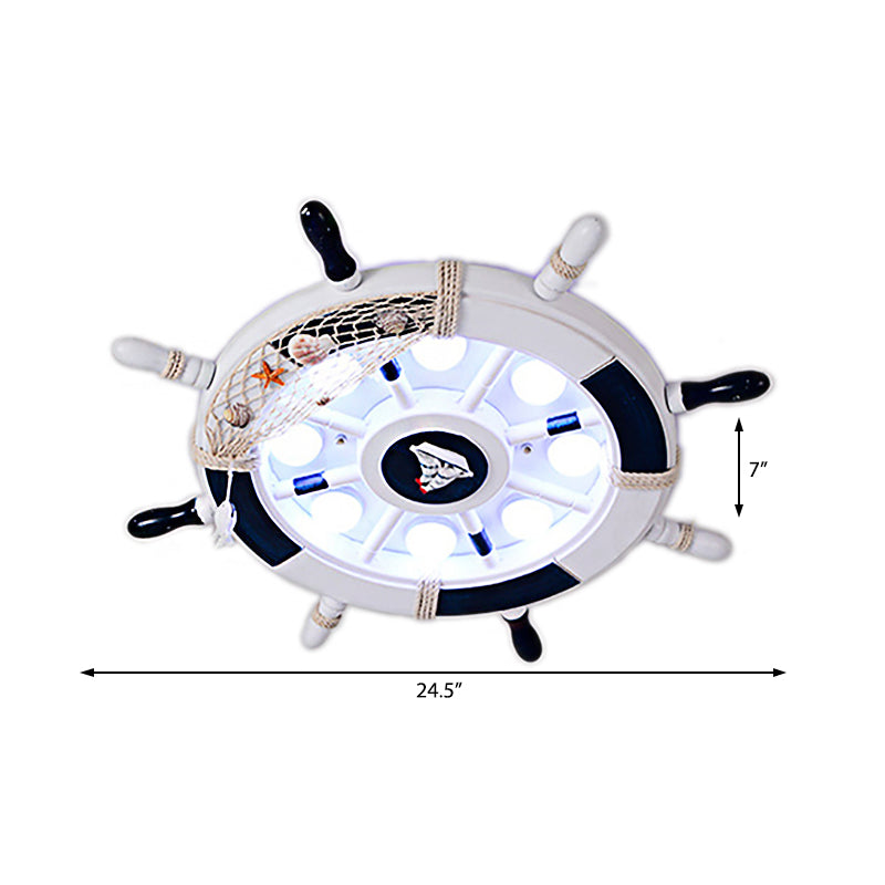 Lampada da soffitto a forma di timone da incasso a 8 luci Lampada da soffitto in metallo elegante nautica per sala di cura