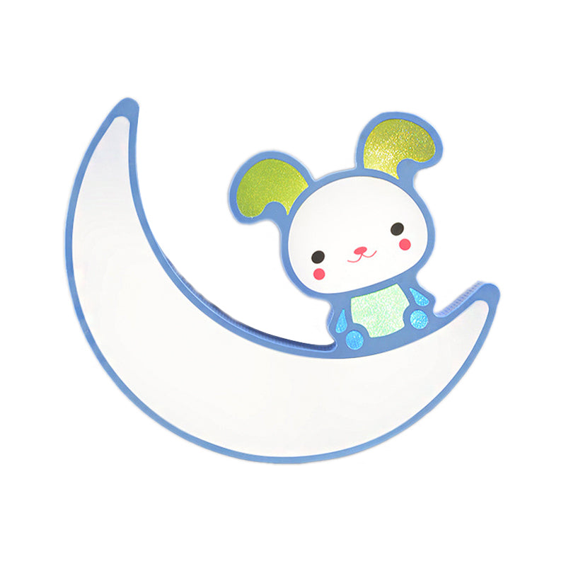 Acryl Maan en Konijntje Inbouwlamp Cartoon Mooie LED-plafondlamp voor gamerkamer