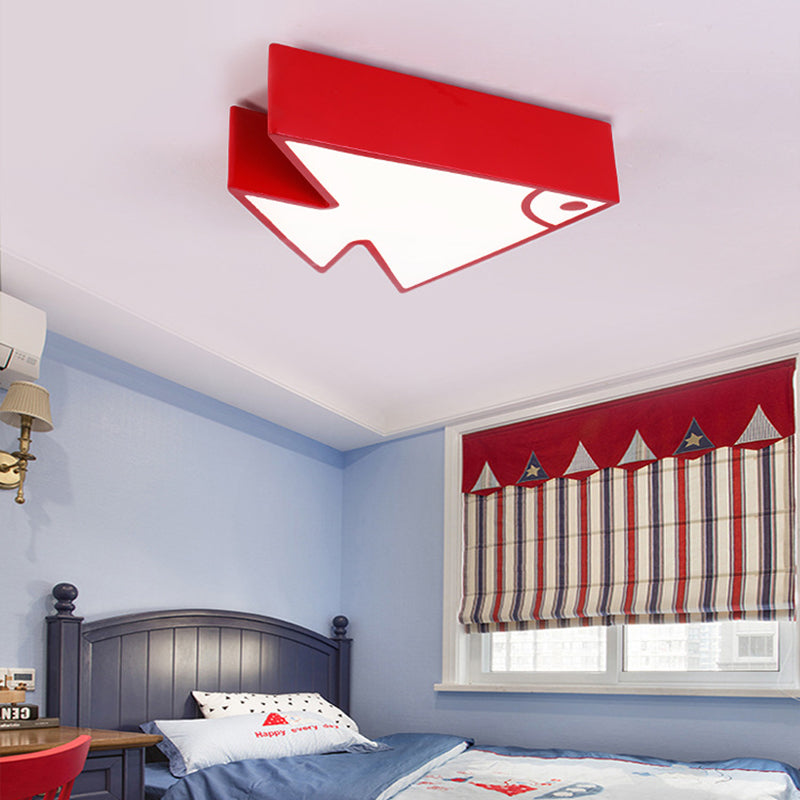 Cartoon Triangle Fish Ceiling Lamp Acrylic LED Flush Mount Light for Child Bedroom Living Room