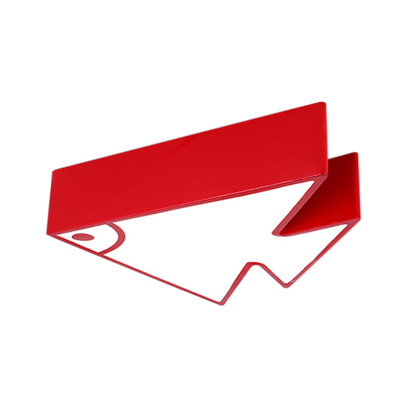 Cartoon Triangle Fish Ceiling Lamp Acrylic LED Flush Mount Light for Child Bedroom Living Room