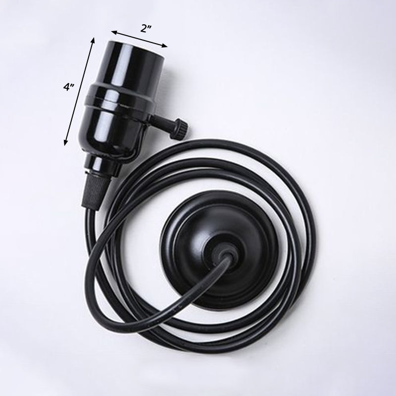 Illuminazione sospesa in metallo sospeso Vintage 1 Light Restaurant Appeding Lighting in Black