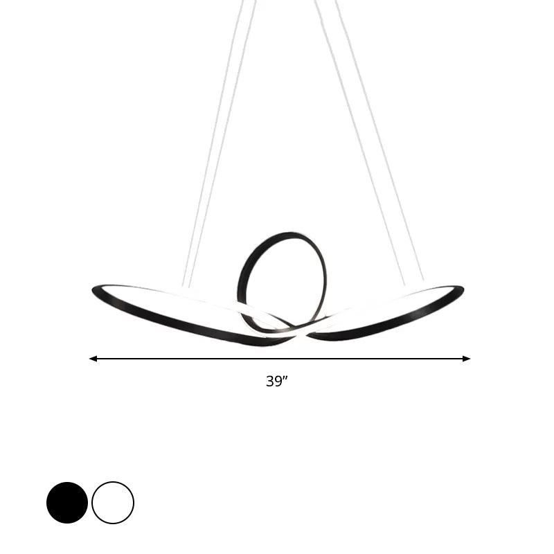 Ciclo di ciclo minimalista Pendante ristorante acrilico LED LED Light in luce calda/bianca, bianco/nero