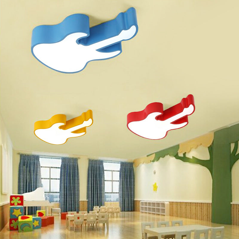 Guitare bébé chambre plafonnier acrylique enfants LED plafonnier