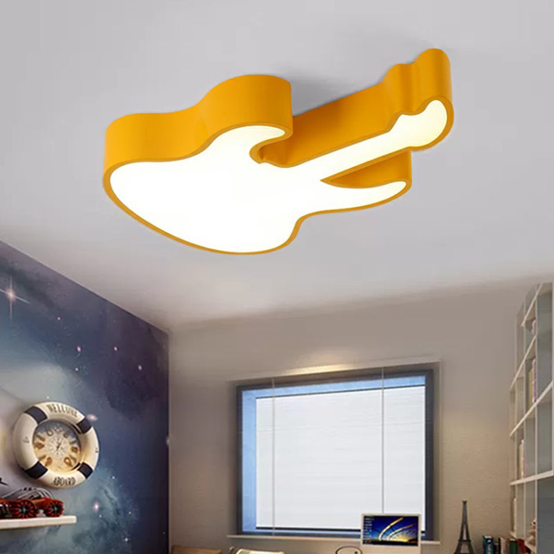 Guitare bébé chambre plafonnier acrylique enfants LED plafonnier
