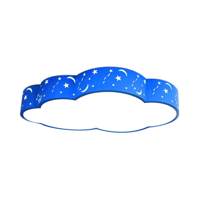 Hollow Cloud Kid Bedroom Ceiling Lamp Metal Acrylic Cartoon LED Ceiling Mount Light