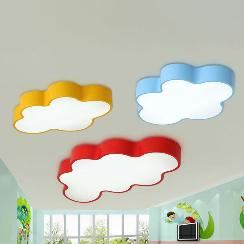 Gele wolk dicht bij plafondlamp cartoon metalen LED inbouw in wit/3 kleuren licht, 19,5"/23,5"/35,5" breed
