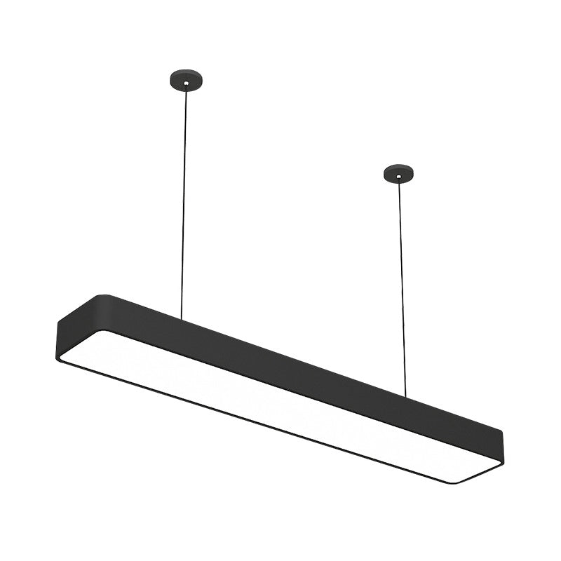 Lineaire plafondophanging Lamp Modern Acryl Black Led Drop Pendant voor kantoor, 23,5 "/47"/59 "breedte