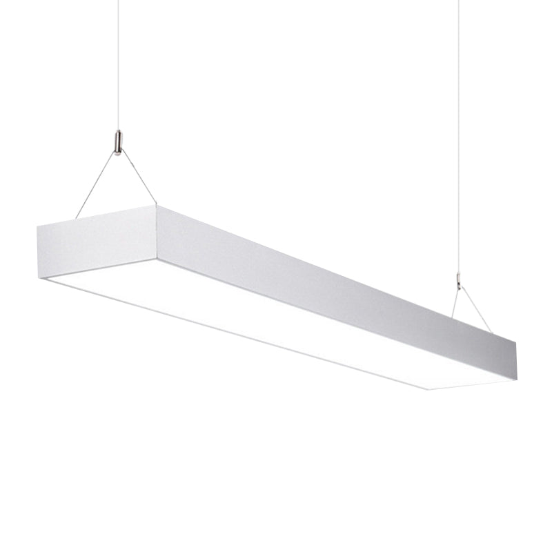 Rectangular Corridor Hanging Light Acrylic 4"/8"/10" W LED Minimalist Ceiling Pendant in Black/White
