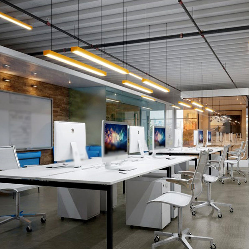 Aluminium Linear Anhängerlampe Nordischer Stil 23,5 "/47"/71 "Lange LED -Decke hängen Licht in Holz