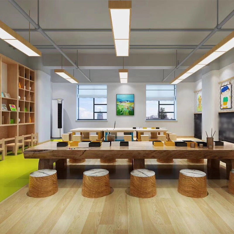 Aluminium Linear Anhängerlampe Nordischer Stil 23,5 "/47"/71 "Lange LED -Decke hängen Licht in Holz