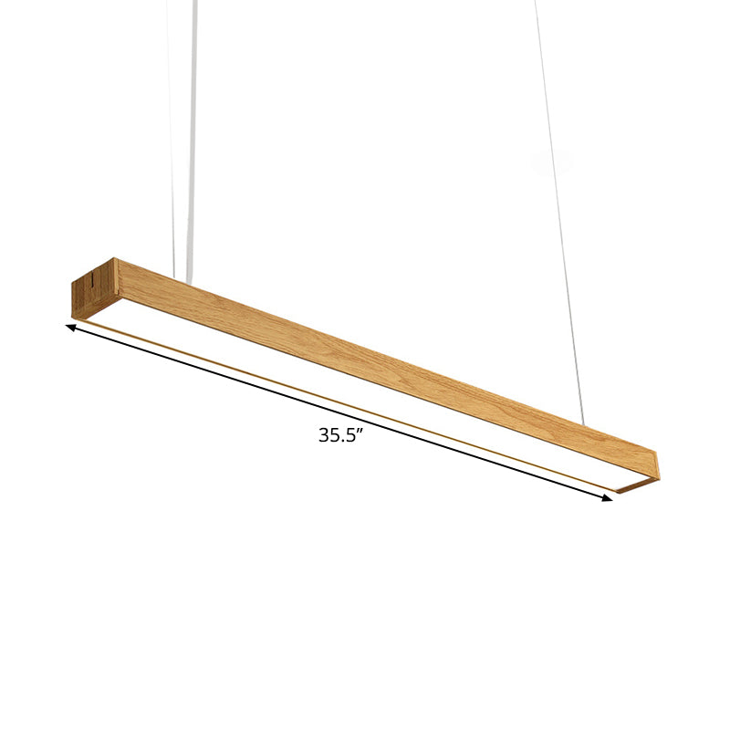 Aluminium Linear Anhängerlampe Nordischer Stil 23,5 "/47"/71 "Lange LED -Decke hängen Licht in Holz