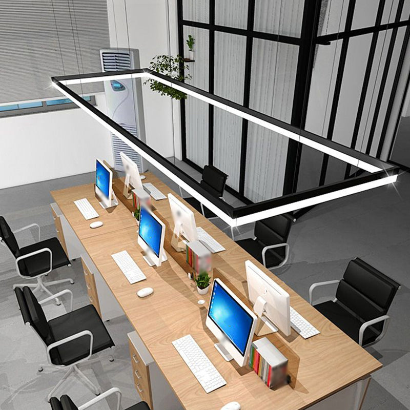 Richtige Acryl -Down -Beleuchtung Anhänger minimalistisch 23,5 "/47"/59 "L LED Schwarz hängende Lampe in warmem/weißem Licht