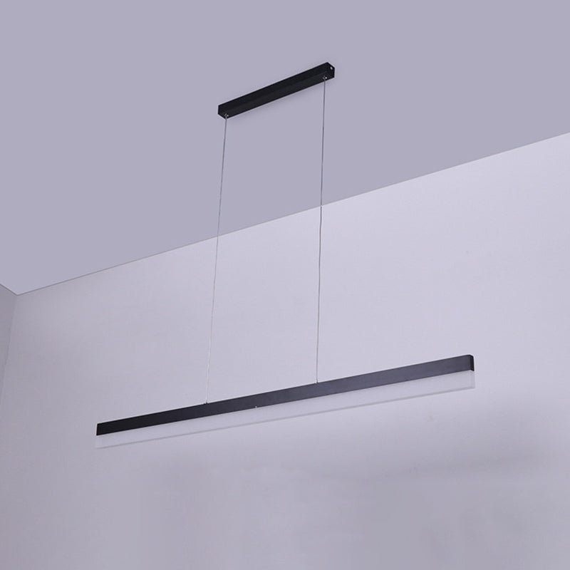 Richtige Acryl -Down -Beleuchtung Anhänger minimalistisch 23,5 "/47"/59 "L LED Schwarz hängende Lampe in warmem/weißem Licht