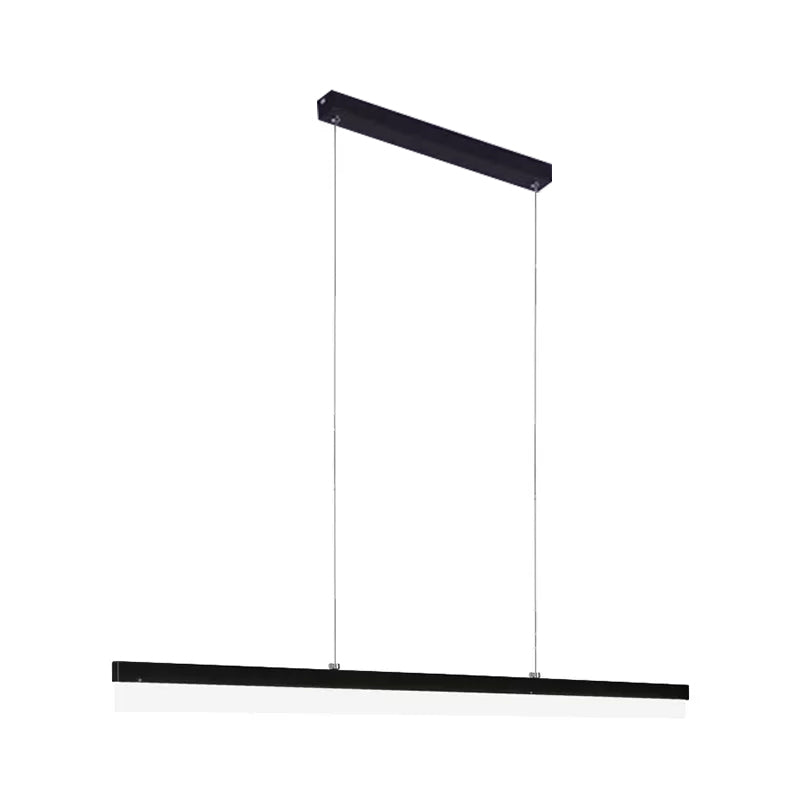 Richtige Acryl -Down -Beleuchtung Anhänger minimalistisch 23,5 "/47"/59 "L LED Schwarz hängende Lampe in warmem/weißem Licht