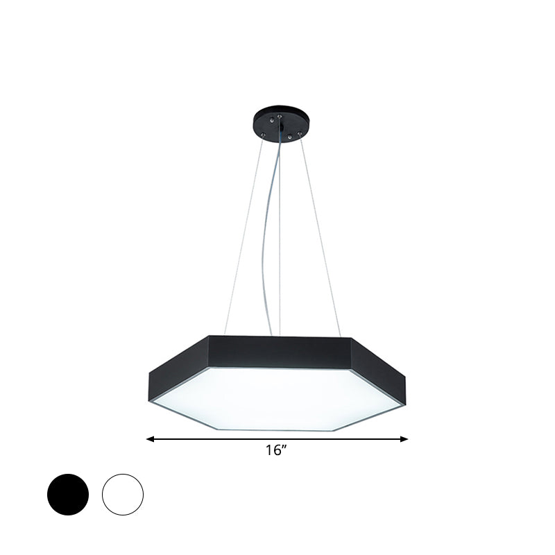Metallic Honeycomb LED Pendant Light Simple Black/White Hanging Lamp Kit with Acrylic Diffuser, 16"/23.5"/35.5" W