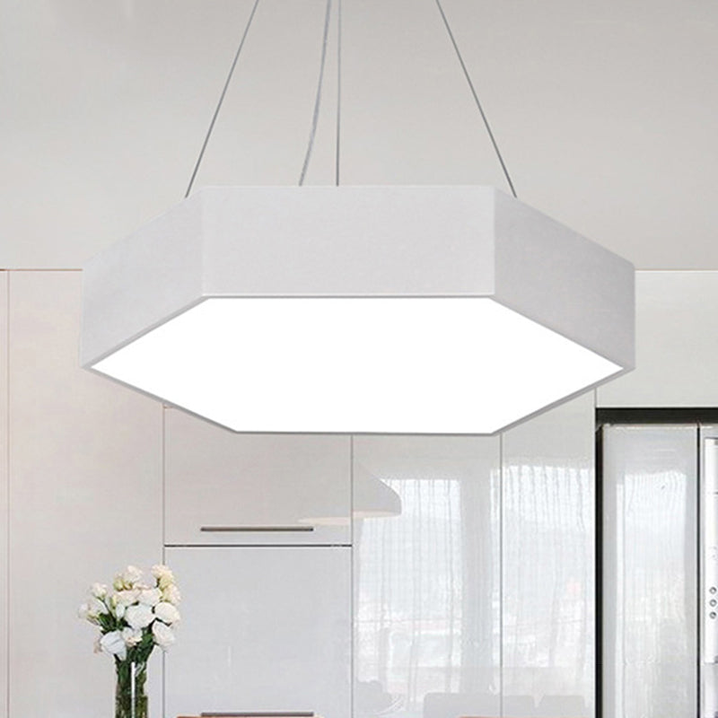 Metallic Honeycomb LED Pendant Light Simple Black/White Hanging Lamp Kit with Acrylic Diffuser, 16"/23.5"/35.5" W