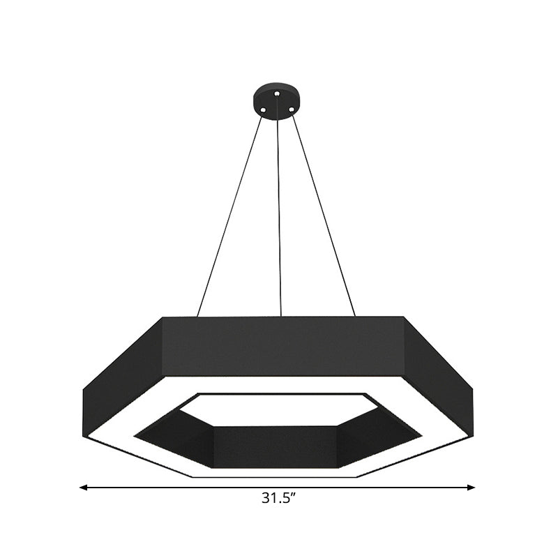 Round Acrylic Pendant Light Simple Style 18"/31.5"/39" W LED Black Ceiling Suspension Lamp for Restaurant