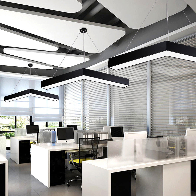 V-förmige kommerzielle Anhänger Beleuchtung Minimalismus Metall Schwarz/Weiß LED Hanging Lampe, 23,5 "/35,5"/47 "breit