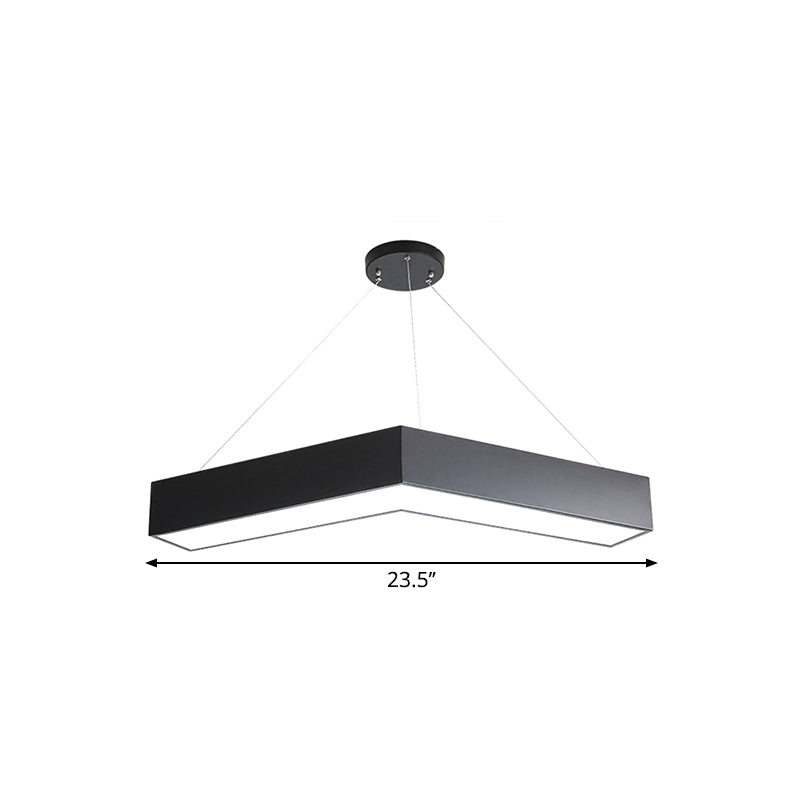 V-förmige kommerzielle Anhänger Beleuchtung Minimalismus Metall Schwarz/Weiß LED Hanging Lampe, 23,5 "/35,5"/47 "breit