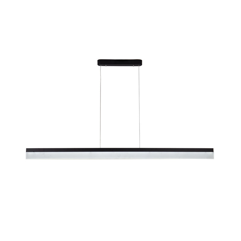 Black Ultrathin Linear Ceiling Lamp Simple 23.5"/35.5"/47" Wide LED Acrylic Hanging Pendant for Office