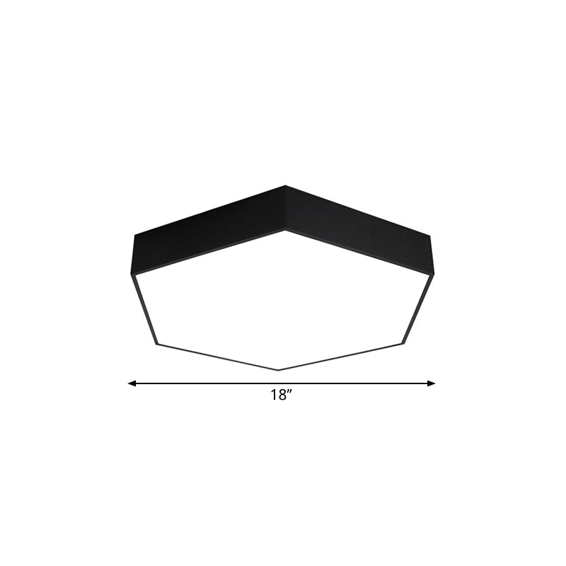 Honeycomb Acrylic Ceiling Lamp Modern 18"/23.5"/47" W LED Black Flush Mounted Light for Office