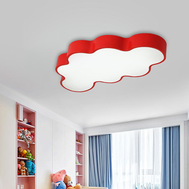 Cloud Shape Flush Ceiling Light Cartoon Acrylic LED Ceiling Lamp for Kindergarten