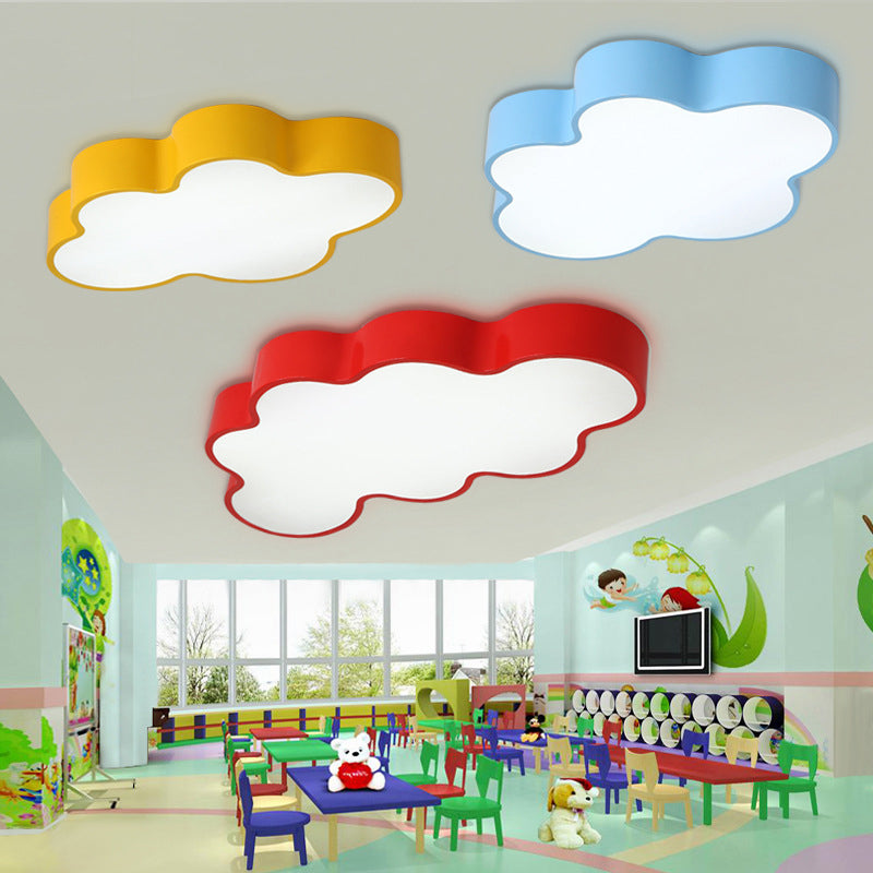 Cloud Shape Flush Ceiling Light Cartoon Acrylic LED Ceiling Lamp for Kindergarten