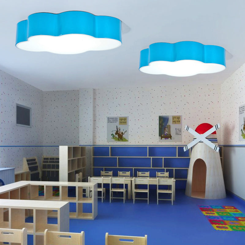 Cloud Shape Flush Ceiling Light Cartoon Acrylic LED Ceiling Lamp for Kindergarten