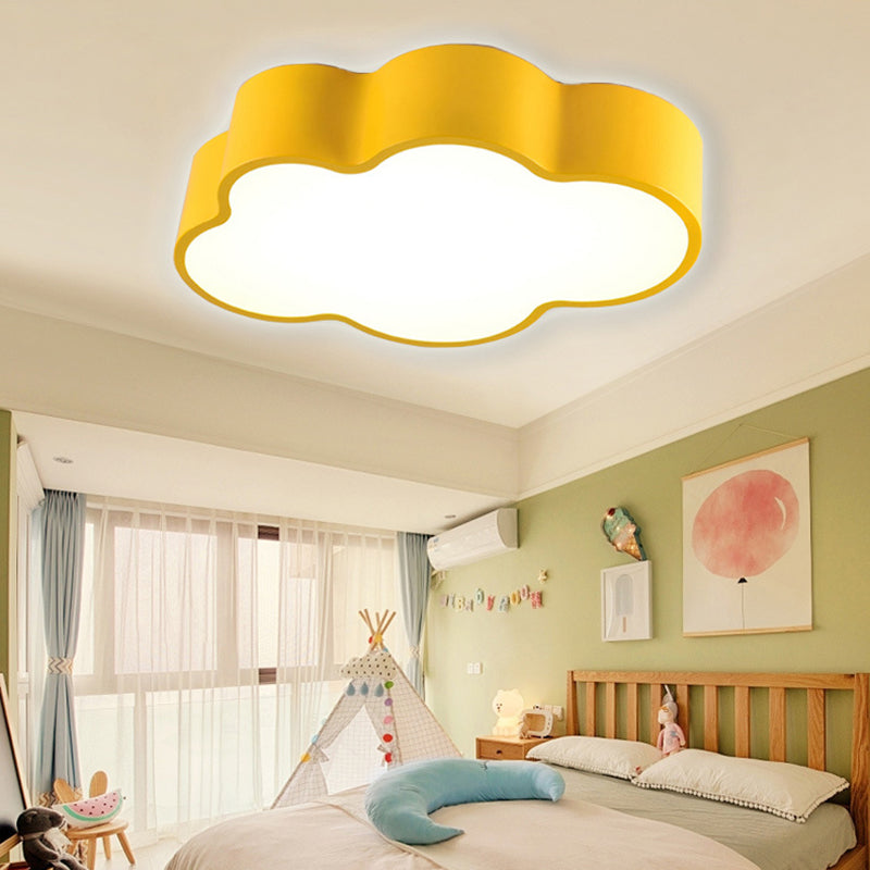 Cloud Shape Flush Ceiling Light Cartoon Acrylic LED Ceiling Lamp for Kindergarten