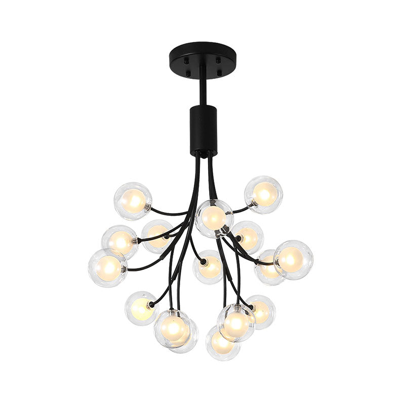 Chandelier de raisin noir suspendu 16 lumières
