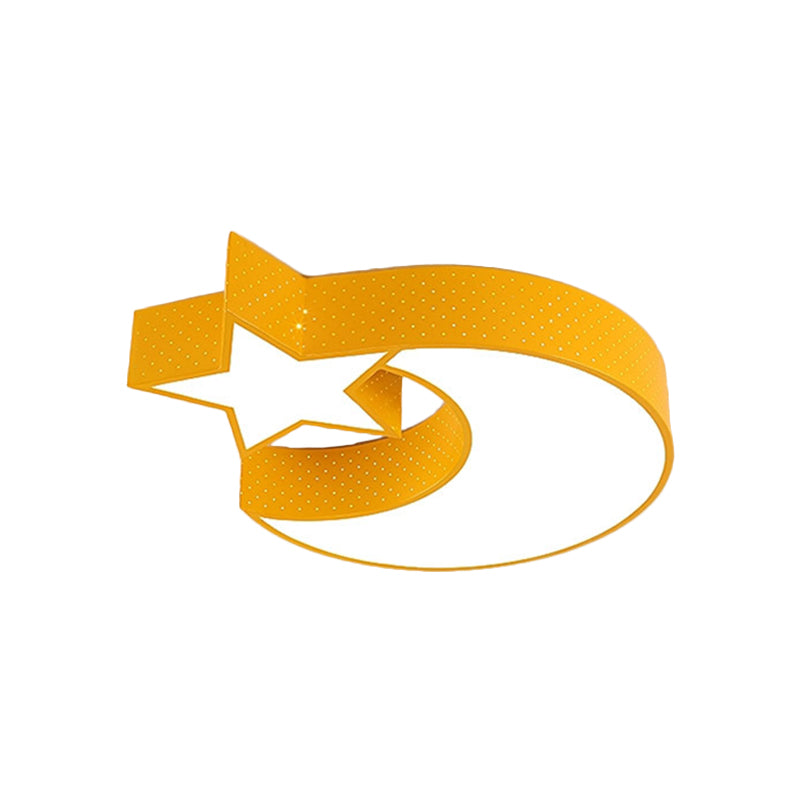 Crescente e stella soffitto a filo del fumetto acrilico Nursery LED lampada a incasso in rosso/giallo/blu, bianco/3 luce di colore