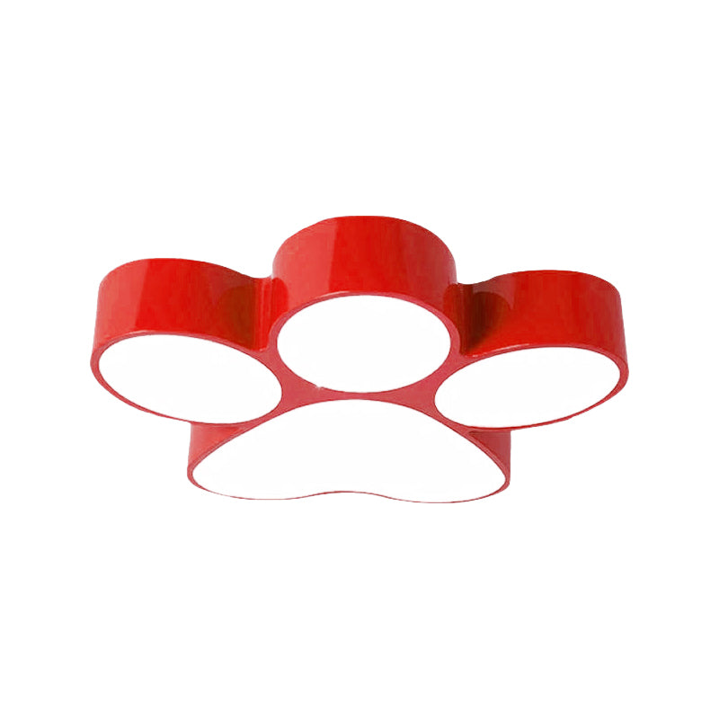 Éclairage de plafond LED créatif en forme de patte de chien en métal pour chambre d'enfant, rouge/jaune/bleu, largeur 18"/23,5"