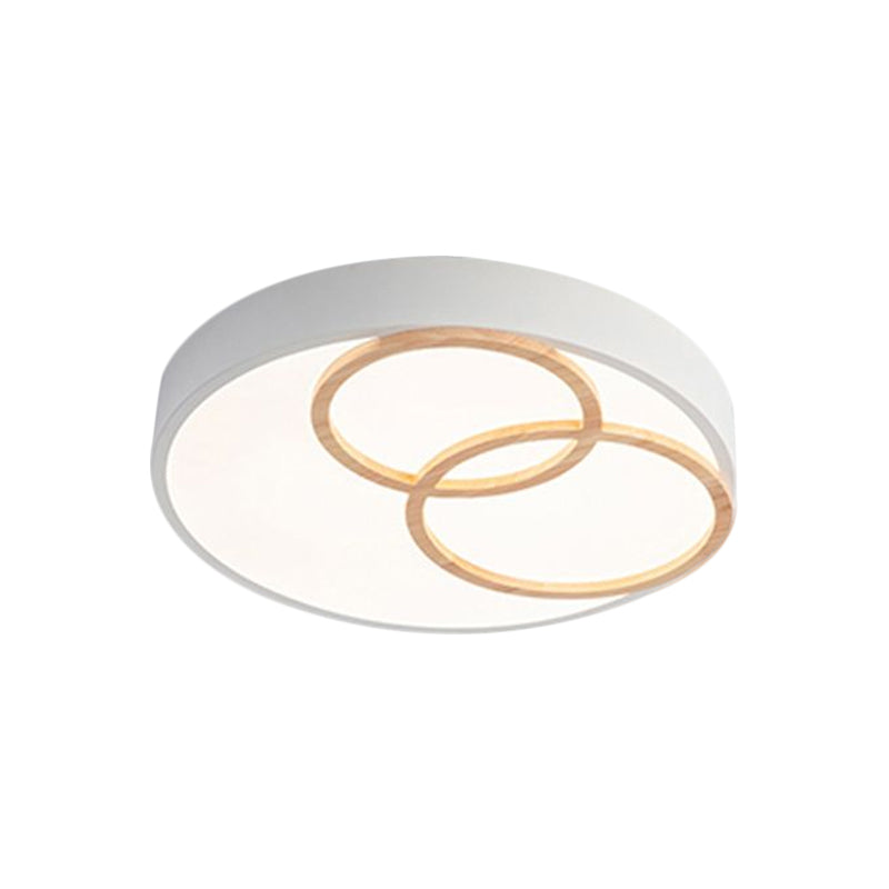 Plafonnier encastré arrondi gris/blanc nordique, luminaire métallique LED de largeur 14/18/21.5 pouces