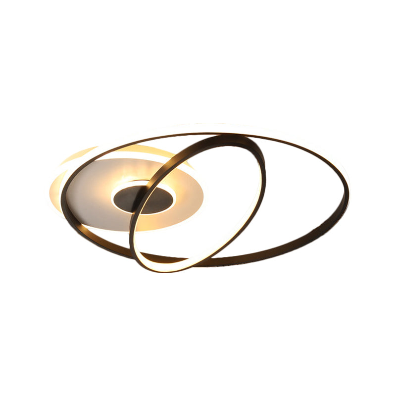 Crossing Metal Flush Mount Lamp Contemporary LED Black Flush Light Adapter, 16 "/19.5" /25.5 " Wide (Die Anpassung wird 7 Tage betragen)