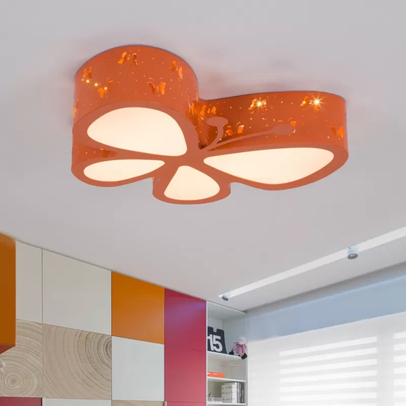 Cartoon Hollow Butterfly Flushmount Licht Acryl LED Plafond Lamp voor Meisjes Kamer