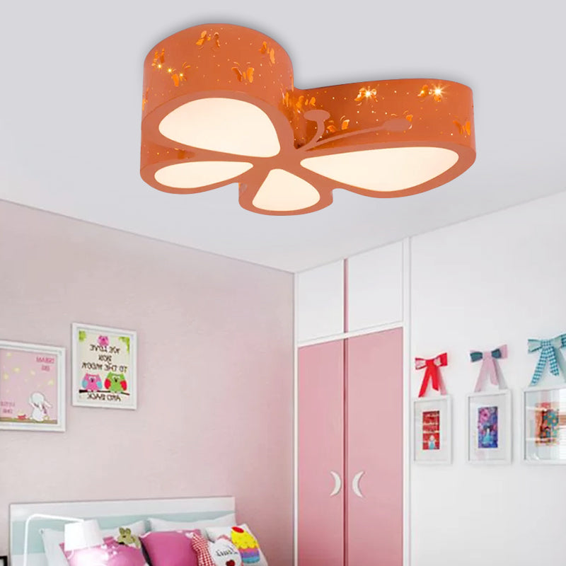 Cartoon Hollow Butterfly Flushmount Licht Acryl LED Plafond Lamp voor Meisjes Kamer