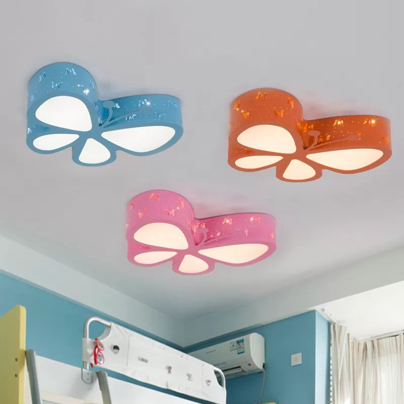 Cartoon Hollow Butterfly Flushmount Licht Acryl LED Plafond Lamp voor Meisjes Kamer