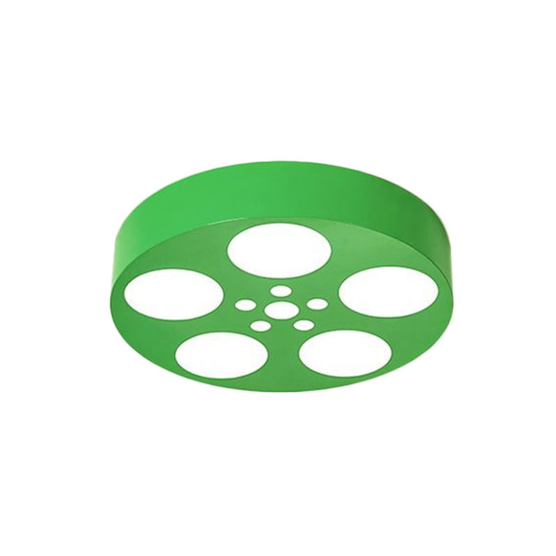 Rounded Nursery Room Flush Light Fixture Acrylic LED Kids Flush Mount Lighting in Red/Yellow/Blue